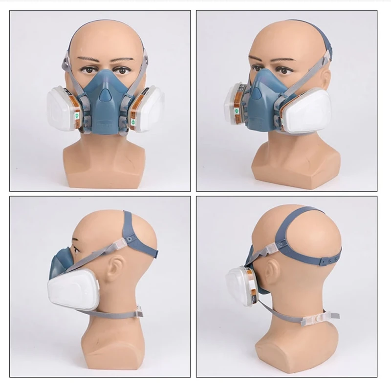 Reusable respirator 7502 half face gas mask suitable for dust/organic vapor/odor/smoke/sawdust/asbestos, used for painting, dyei