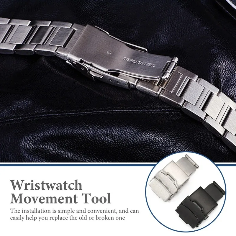 316L สแตนเลสสตีลหัวเข็มขัด 16 มม.24 มม.Seiko Clasp ปุ่มล็อคคู่หัวเข็มขัดโลหะนาฬิกาอุปกรณ์เสริมเครื่องมือ