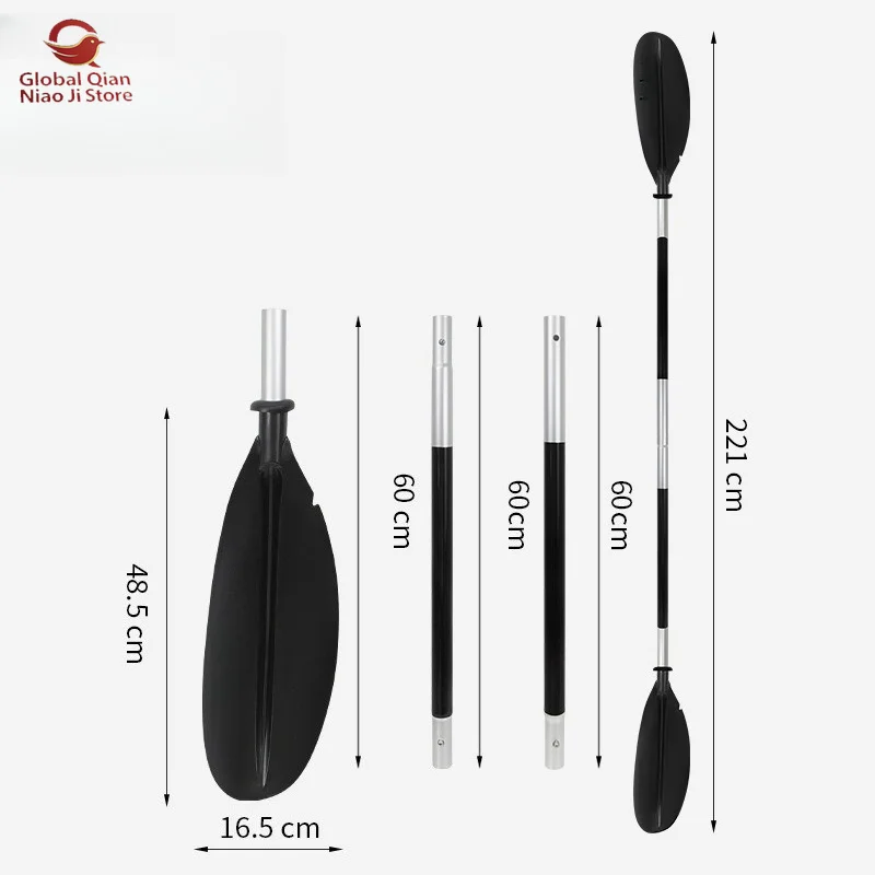 Four‑section Double‑ended Paddles, Aluminum Boat Paddles, Canoe Paddles, 4‑piece Combination Kayaking Paddles