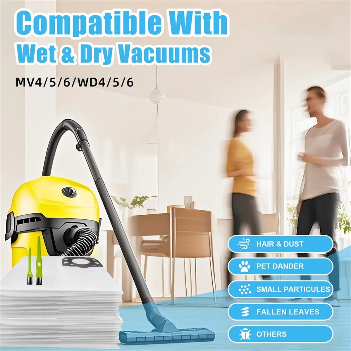 Bolsas de Filtro de Repuesto para Aspiradoras de Líquidos y Polvo - para WD4, WD5, WD5/P, WD6 - Bolsas de Filtro para Aspiradoras de Líquidos y Polvo