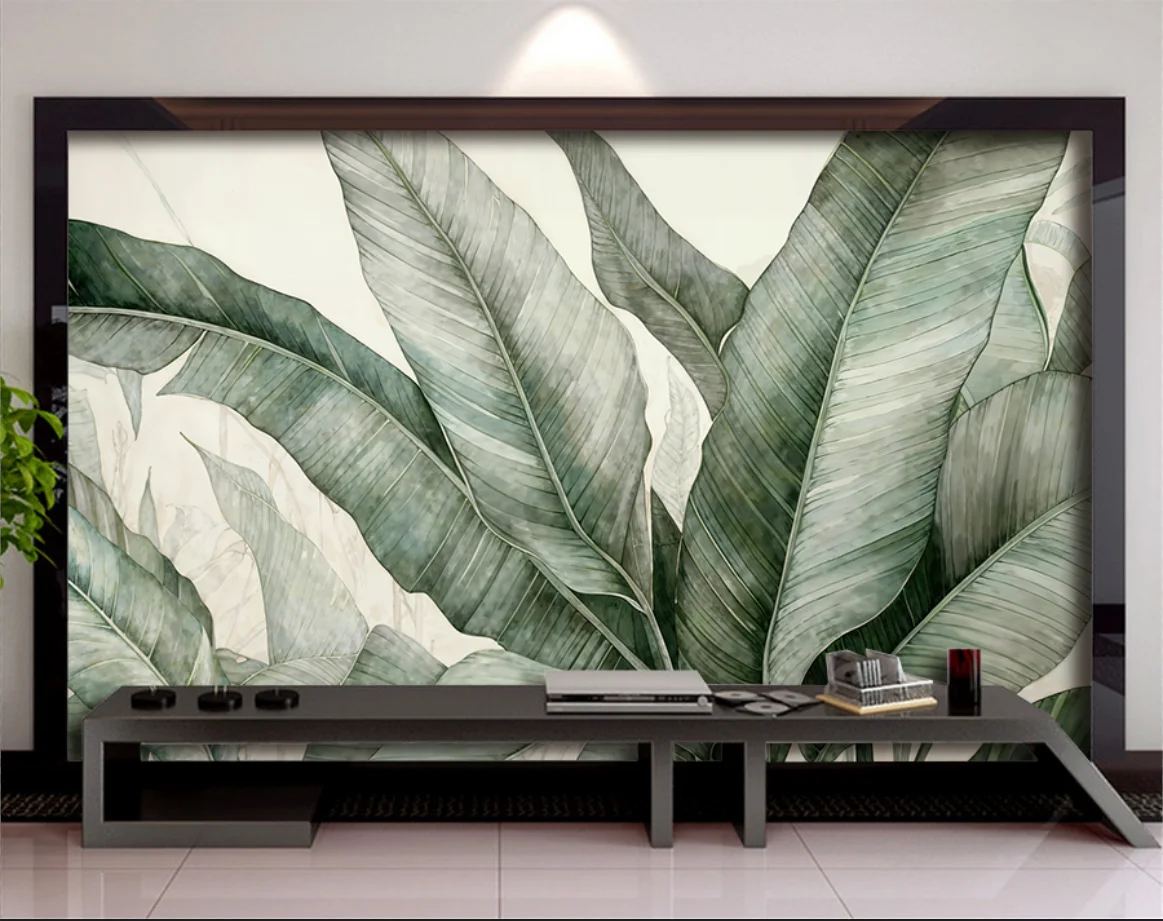 

Custom wallpaper Modern hand painted plants home decor living room bedroom TV sofa background wall art wallpaper mural