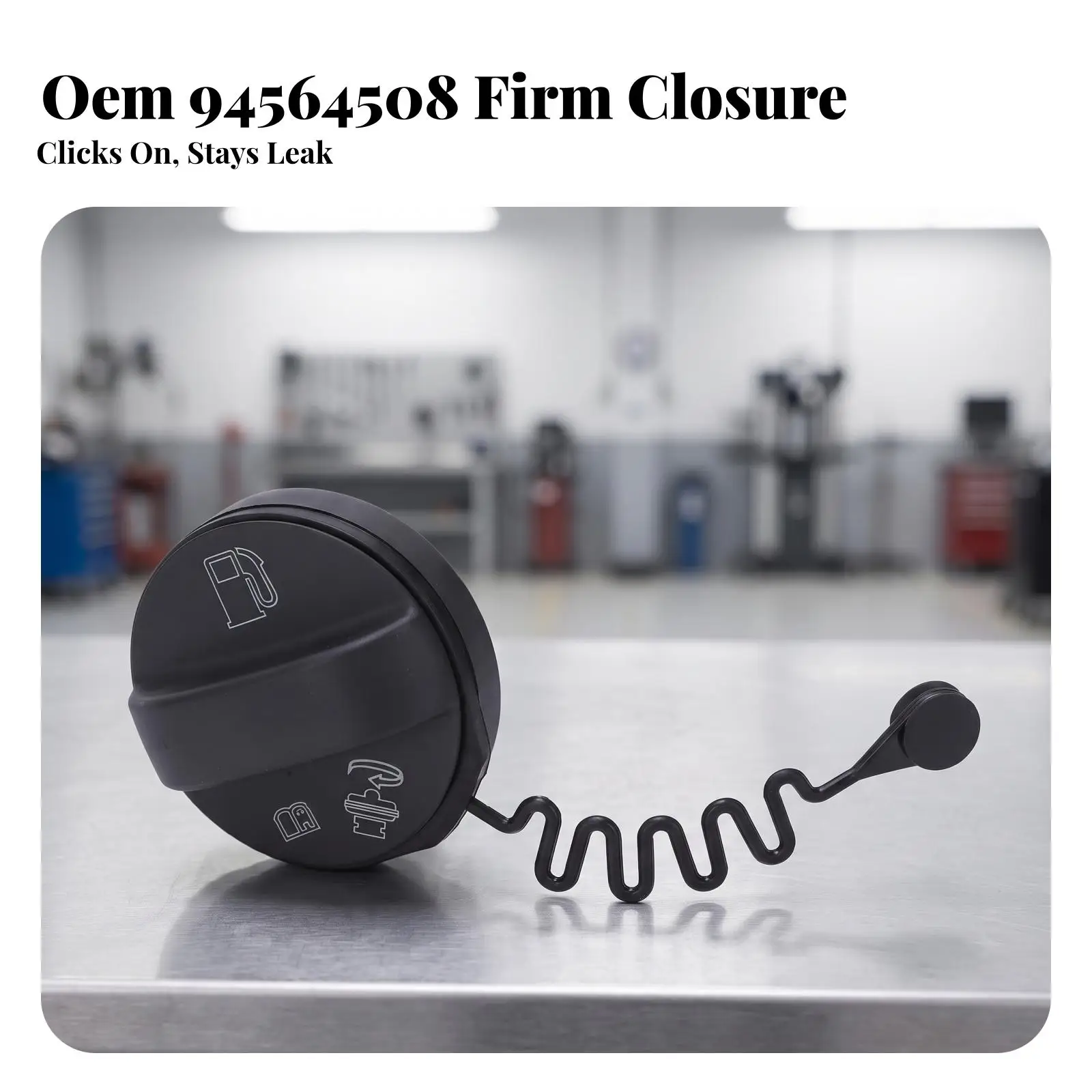 Secure Fuel Tank Cap Replacement for GM 94564508 with Tether Plastic Screw Design Anti Fume Leak Easy Grip Pull Tab