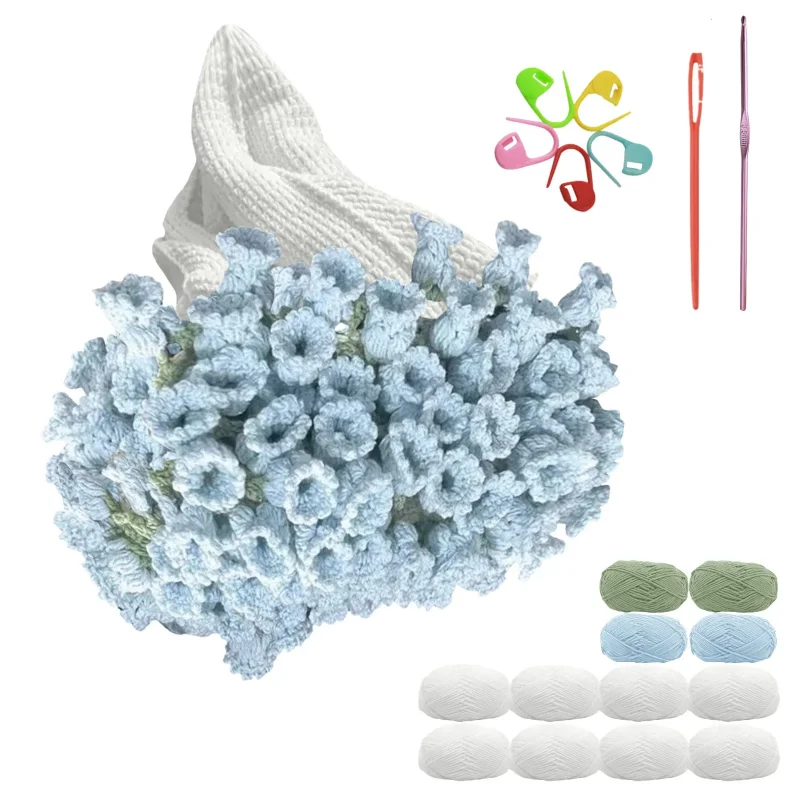 

（Material Package ）Baby Rose Bouquet Blanket Handmade Pack Crocheted Blanket Change Bouquet Creative Snap Quilt Swaddle Cover