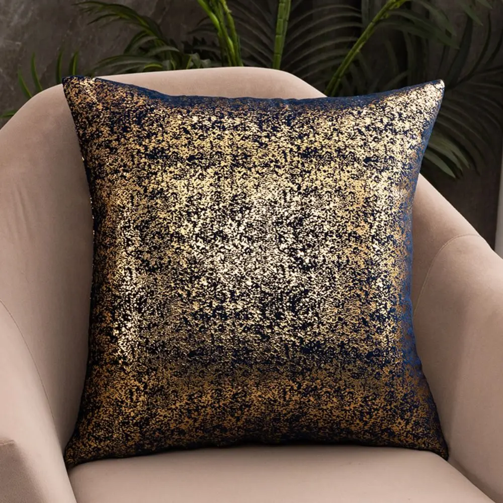 45x45cm Snowflake Bronzing Pillow Cover Microfiber Soft Throw Pillow Case Washed Material Luxury Velvet Cushion Cover Bedroom