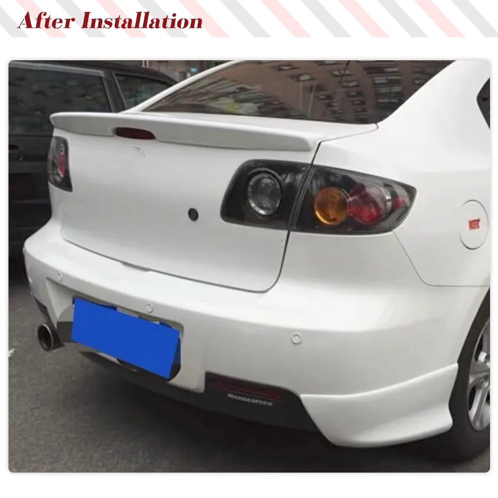 PU Unpainted Black Car Rear Bumper Splitters Lip Aprons Cupwings Flaps Winglets for Mazda 3 Axela 2006 - 2010 Car Rear Body Kits