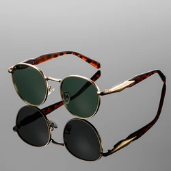 KAMMPT Vintage Round Sunglasses Men New Fashion Classic Metal Rim Sun Glasses Retro Trendy Luxury Brand Design Outdoor Shades