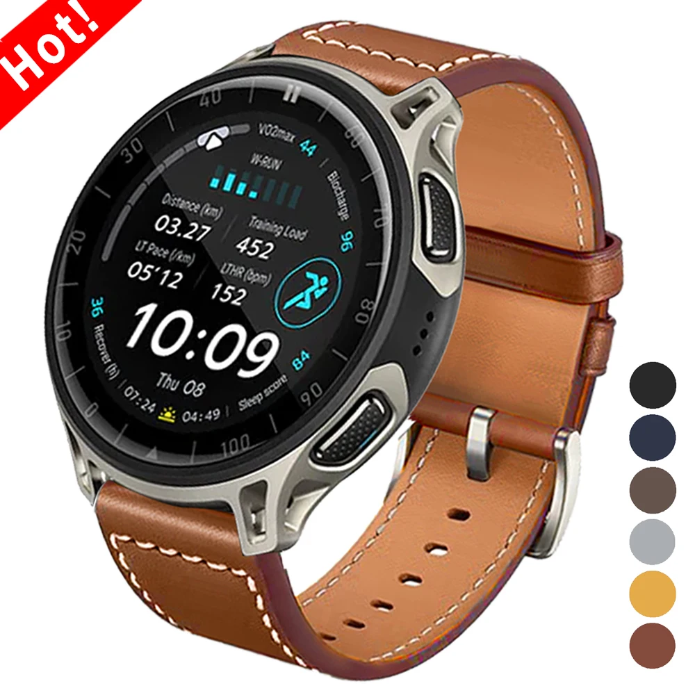 20mm 22mm Leather Watch Strap For Huami Amazfit Bip Max 6 5/Active 3 2 Bracelet Amazfit Cheetah 2 Pro/BALANCE 2 Sport Wrist Band