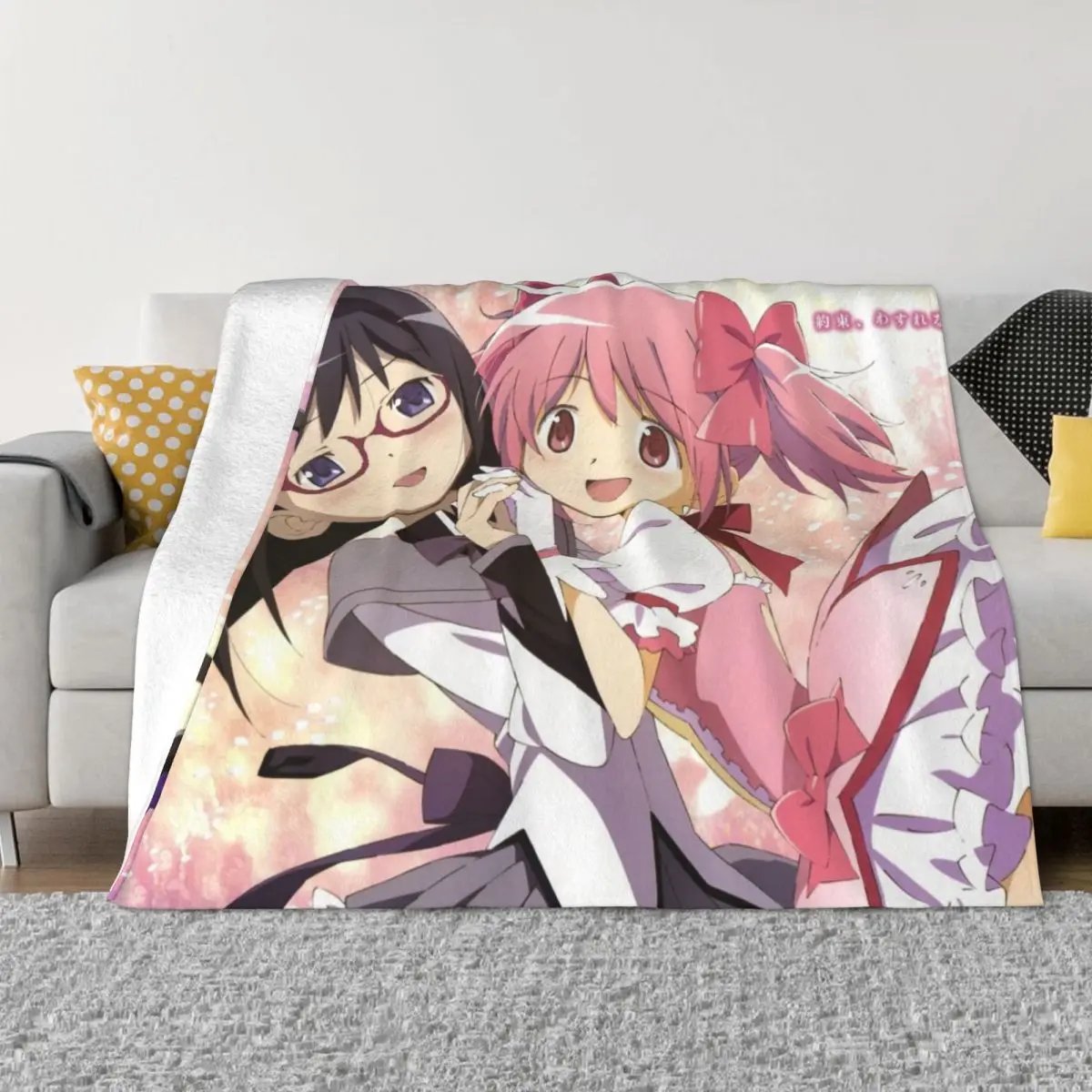 

madoka magica madoka and homura Throw Blanket sofa Extra Large Throw Blanket