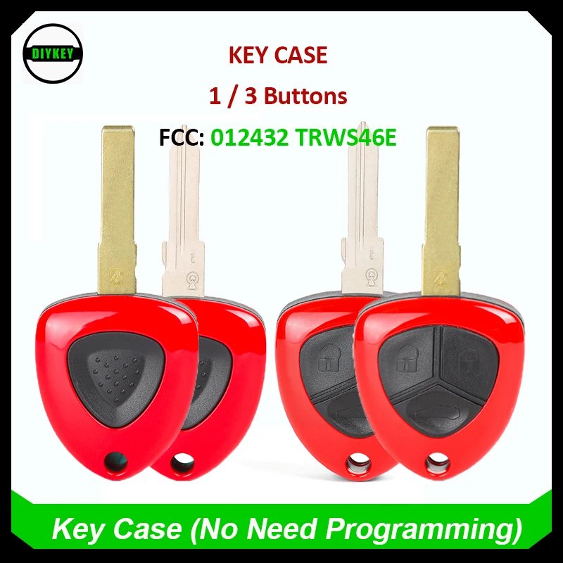 DIYKEY Remote Key Shell Case Fob 1 / 3 Button for 2007 - 2014 Ferrari 458 Italia FF California F430 2005 - 2009 NO Logo