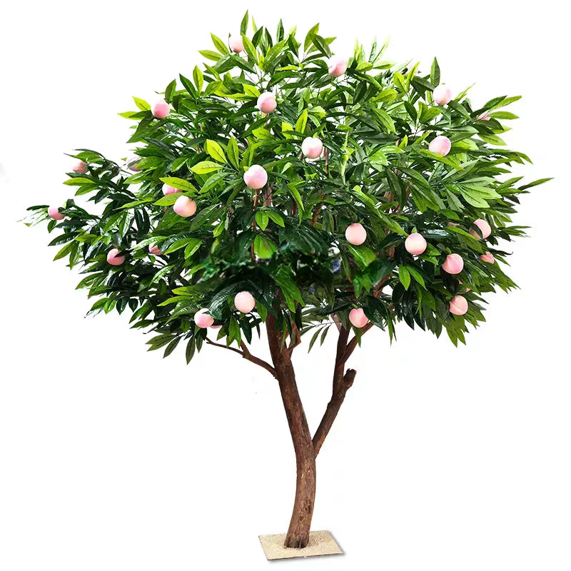 Hot Selling Artificial Home Garden Floor Decoration Simulation Pomegranate Tree Peach Tree Artificial Fruit Tree Decoration