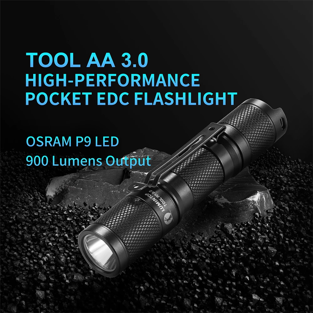 Lumintop TOOL AA 3.0 Schwarz 14500 Taschenlampe AA-Fackel 900 Lumen Outdoor Schlüsselanhänger Mini-Taschenlampe – Detail 1