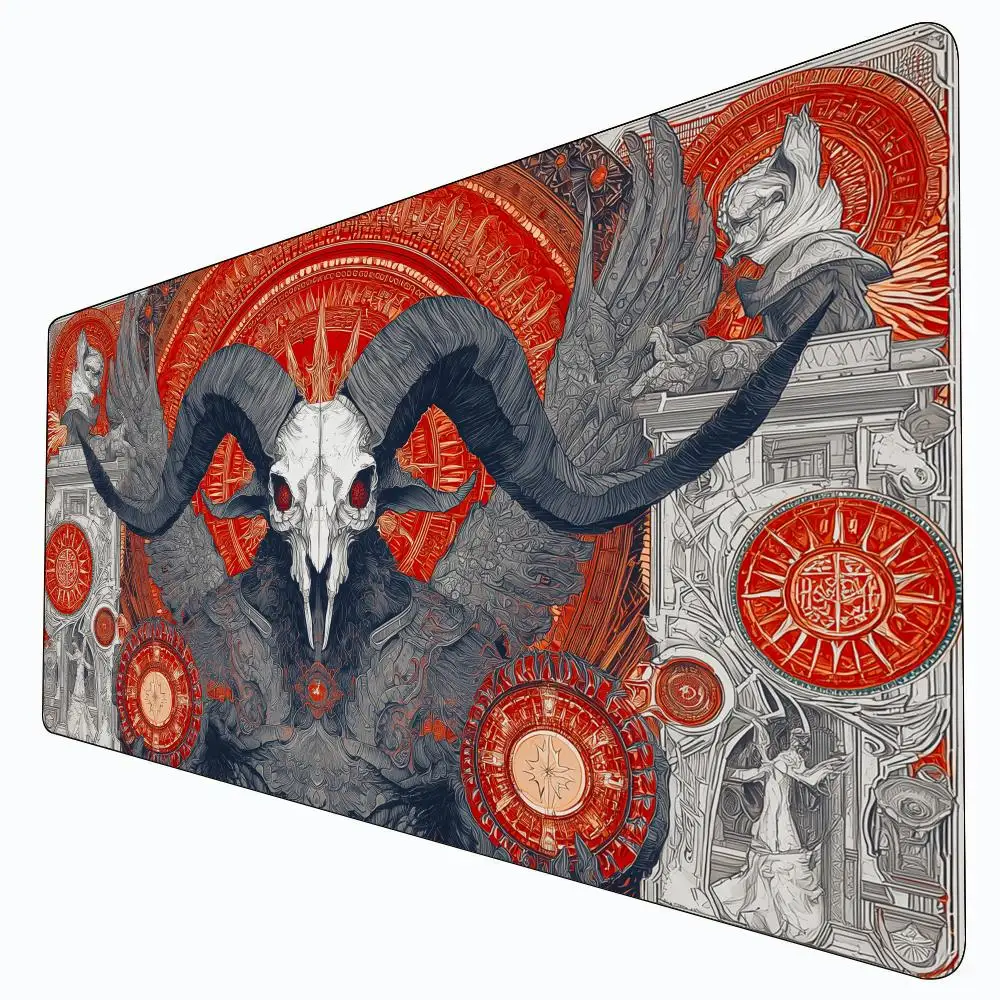 

Mysterious Ram Horned Demon MTG Playmat Magic Card Battle Mat Non-Slip Durable 35X60CM Commander playmat Board Game Mat for TCG