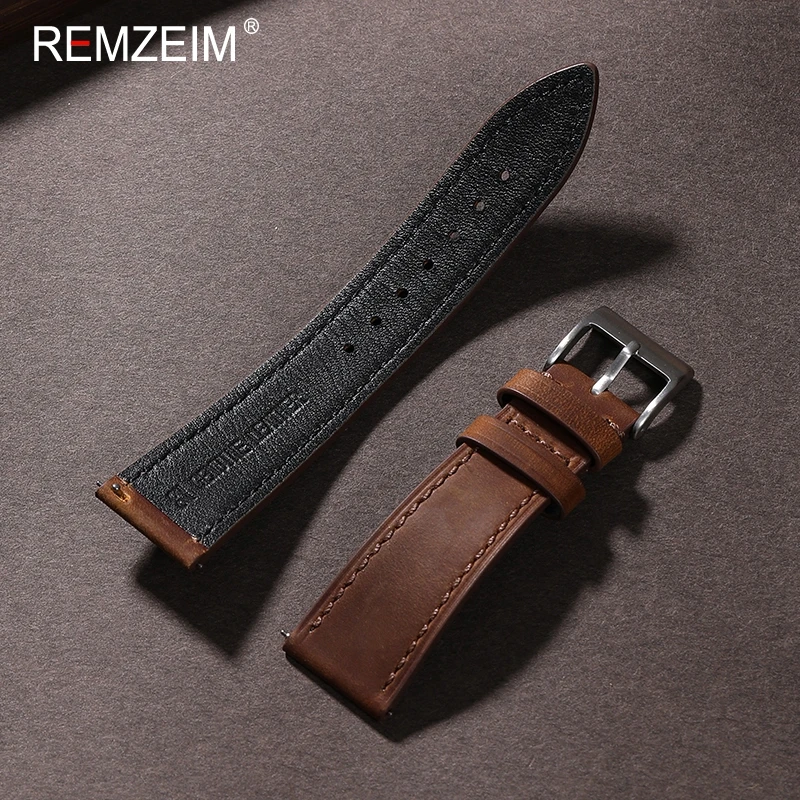 Retro Leather Bracelet 18mm 19mm 20mm 21mm 22mm Vintage Soft Business Watch Band Quick Release Wristbelt Bracelets Strap