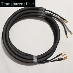 TRANSPARENT CL2 5N OFC 10AWG*2 speaker cable HiFi power amplifier cable audiophile grade audio cable with banana spades plug