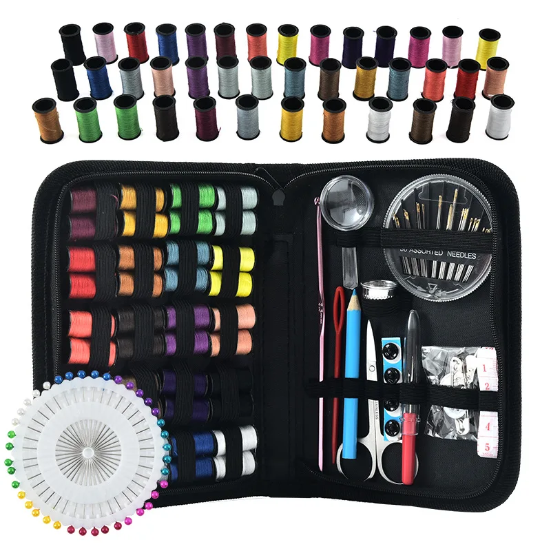 

Portable Sewing Kit for Home DIY Travel-Complete Set with Threads,Needles&Tools, Multi-Purpose Mending for Emergency Repair