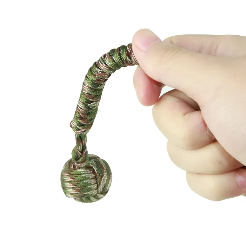 Outdoor Diamond Knot Woven Self-defense Ball Monkey Fist Round Key Chain Paracord Mountaineering Survival Self-defense