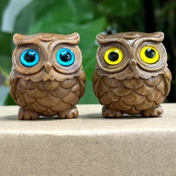 Owl Ornaments Miniature Cute Wooden Figurine home Decoration gift office accessories Collection souvenirs Gifts for couples