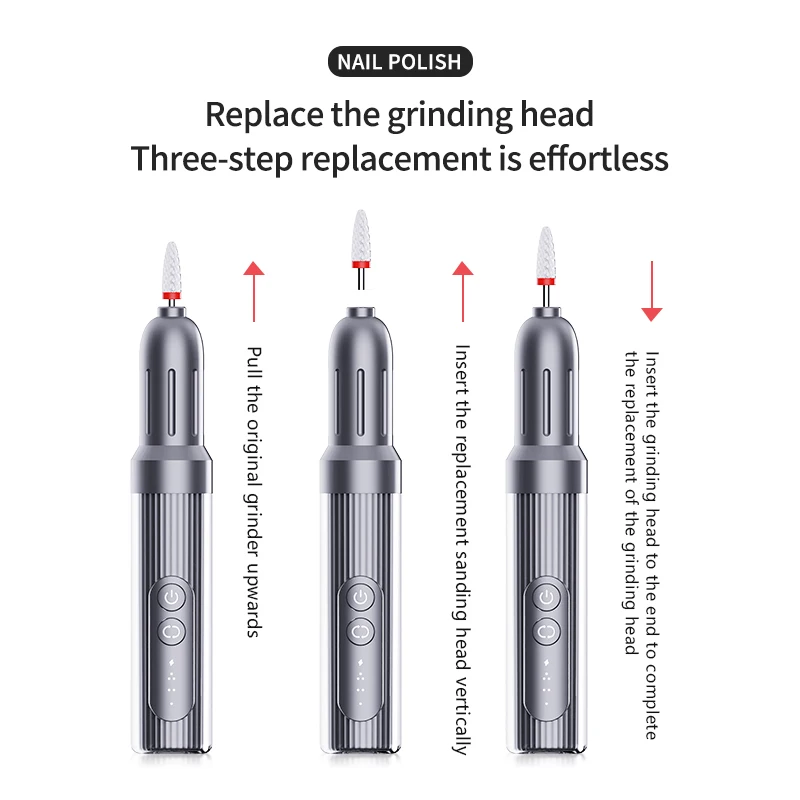 Professional-Grade Nail File with Base: Portable Electric Nail File for Home Use. Shapes and Polishes in One Step. Achieve Salon