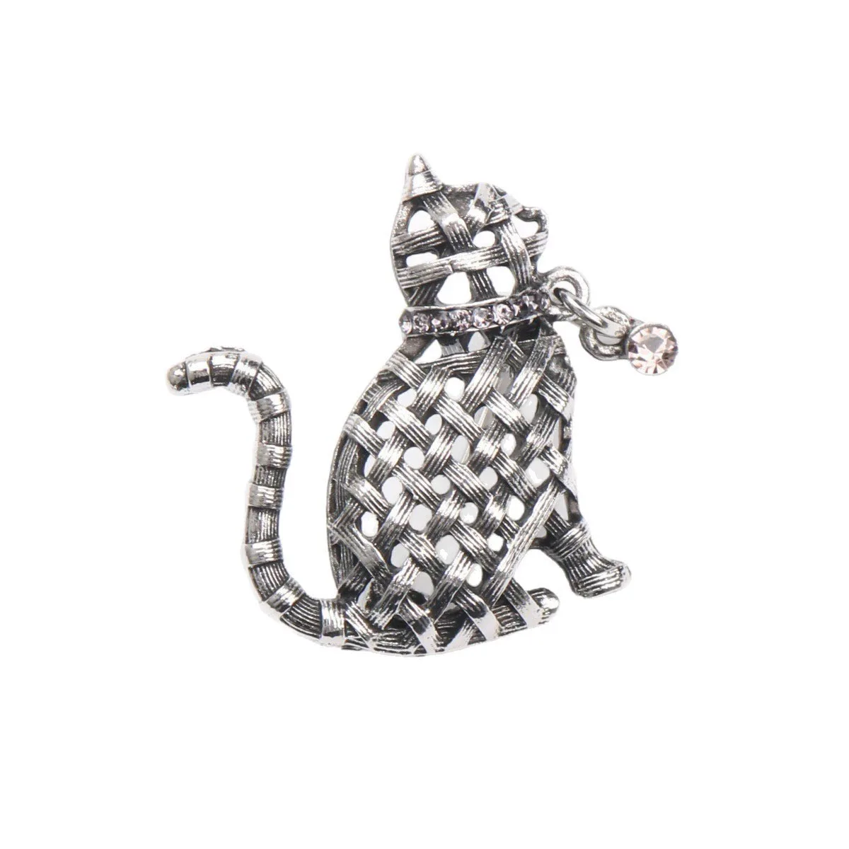 Ornate Woven Cat Brooch Collection, Vintage Style Kitty Jewelry