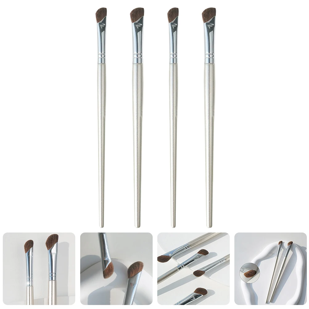 

4pcs Angled Makeup Brushes Golden H Makeup Brush for Nose Contour Highlighter Eyeshadow Concealer Tools