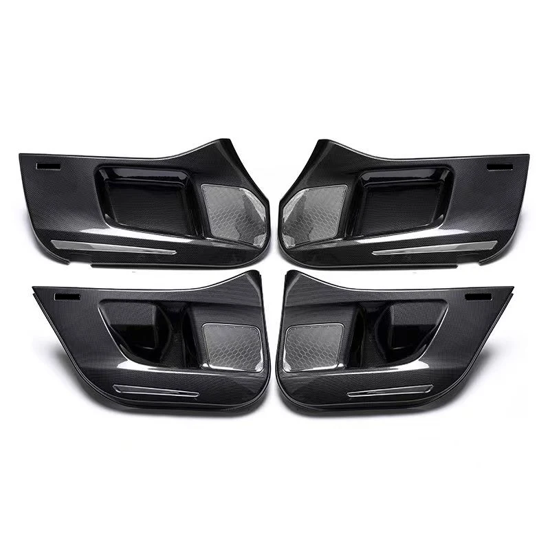 Carbon Fiber Car Door Anti-kick Panel Sound Cover Protect for toyota highlander Xu50 2014 2015 2016 2017 2018 2019 2020 Kits