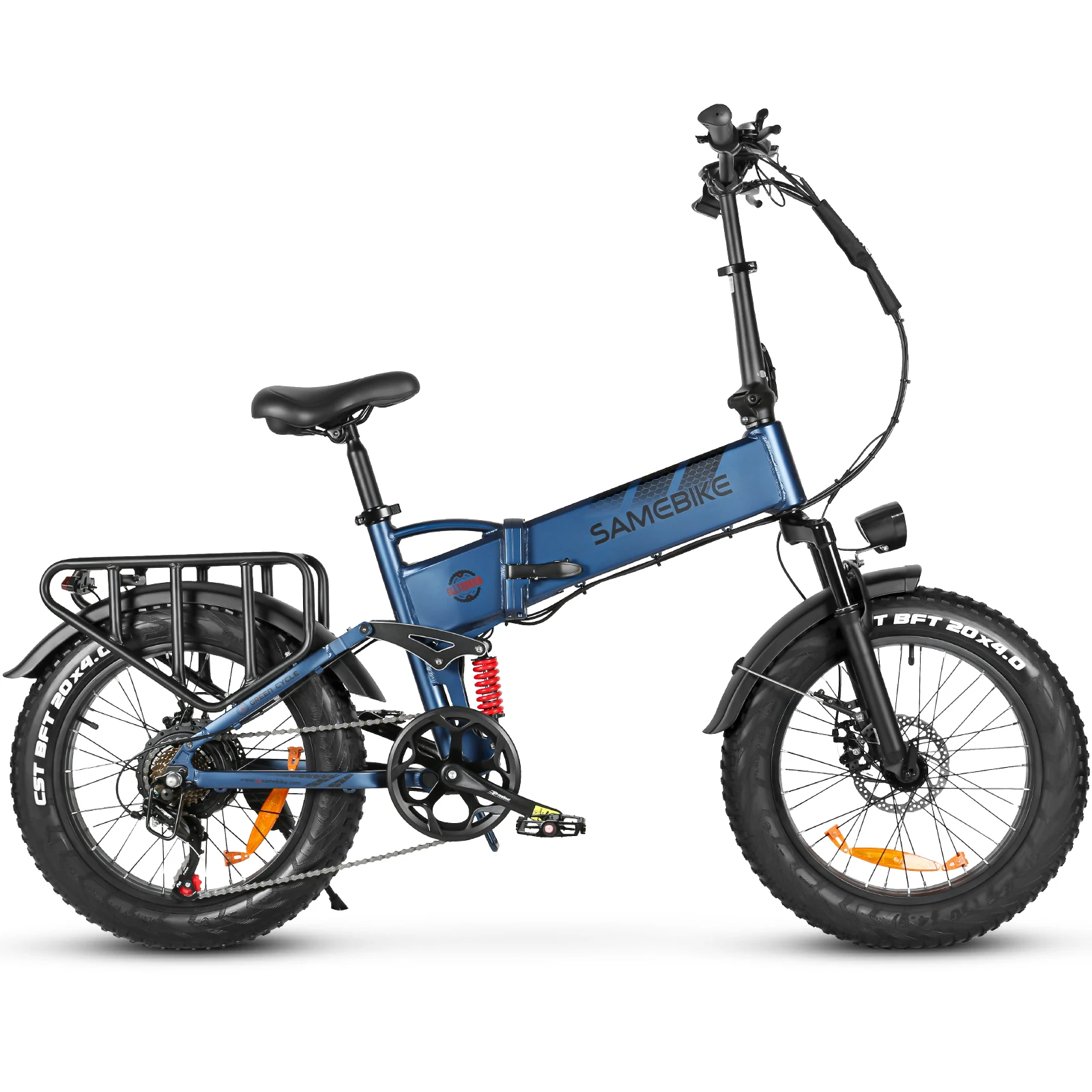 Samebike RS-A02 Pro Opvouwbare Elektrische Fiets voor Volwassenen, 20x4.0 Inch Vetband Mountainbike met 48V 15Ah Verwijderbare Batterij