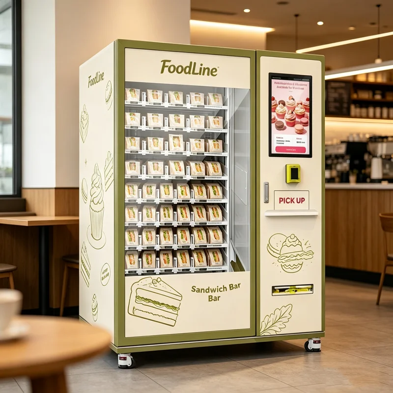 Snack Drink Vending Machine Refrigerated Food Dispenser Remote Monitoring Hotel Airport Customized