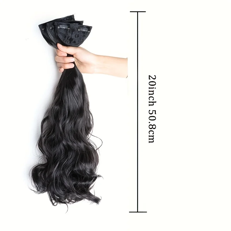 Synthetic Women's Hair Cutting Set 3pcs-Natural Wavy Hair Extension Invisible BB Clip Fixed to Women's Hair Heat-Resistant Wig