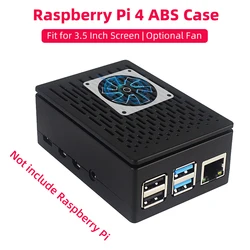 Raspberry Pi 4 Model B ABS Case Optional Cooling Fan Shell Box Fit for GPIO 3.5 Inch Touch Screen for Raspberry Pi 4
