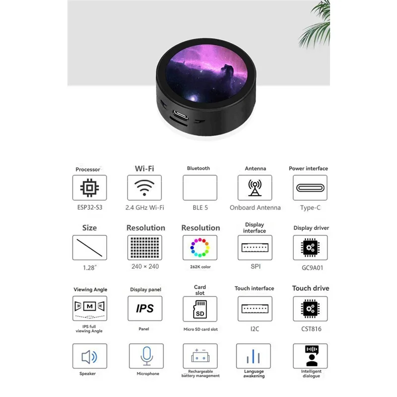 رائعة-لـ Deepseek Xiaozhi AI Voice Chat Robot Box ساعة الطقس ESP32-S3 مجلس التنمية 1.28 بوصة شاشة الكريستال السائل