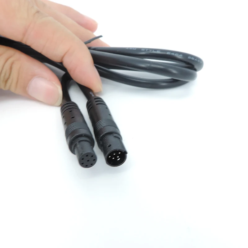 1m 2m 8 pin core Male to Female Cord Car Rear View vehicle DVR Camera  Reverse connector Cable cord HD Monitor extend Wire