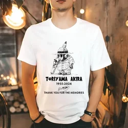 2024 Men 100%Cotton T Shirt Toriyama Akira 1955-2024 Thank You for The Memories T-shirt Graphic Comfortable Streetwear Tops Tees