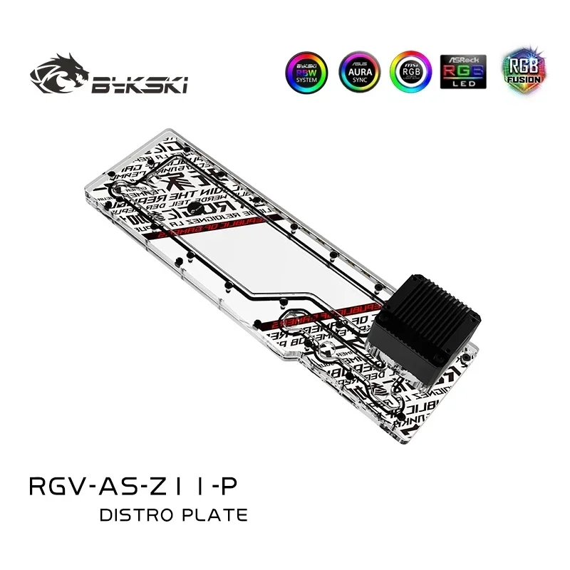 

Bykski Front Distro Plate For ASUS ROG Z11 Case,PC Water Cooling Reservoir Res Pump 12V/5V RGB SYNC, RGV-AS-Z11-P