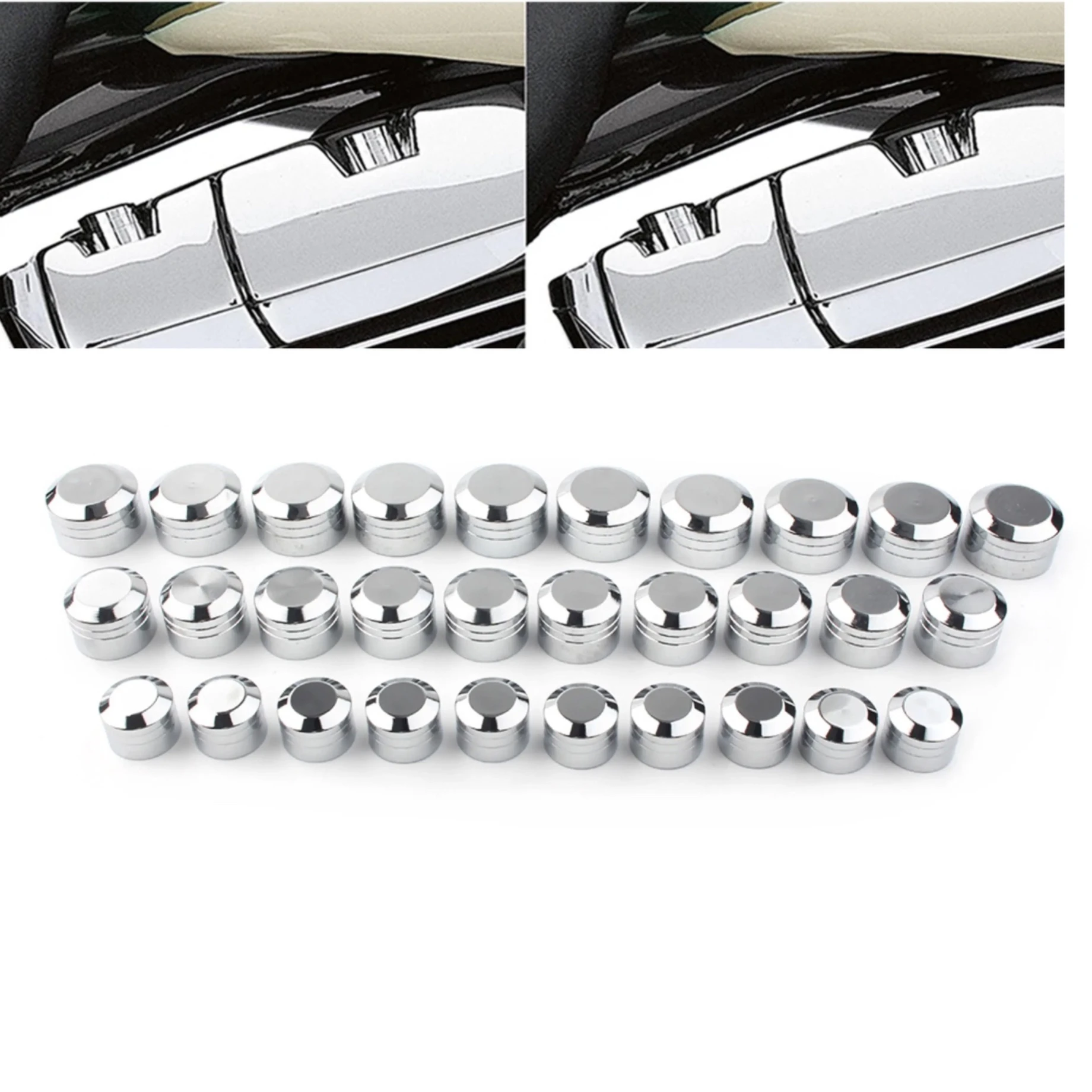 

10PCS Motorcycle Head Bolt Cover Schrauben Screws Topper Caps CNC Universal For Harley Davidson Models Inner Chrome