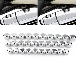 10PCS  Motorcycle Head Bolt Cover Schrauben Screws Topper Caps CNC Universal For Harley Davidson Models Inner Chrome