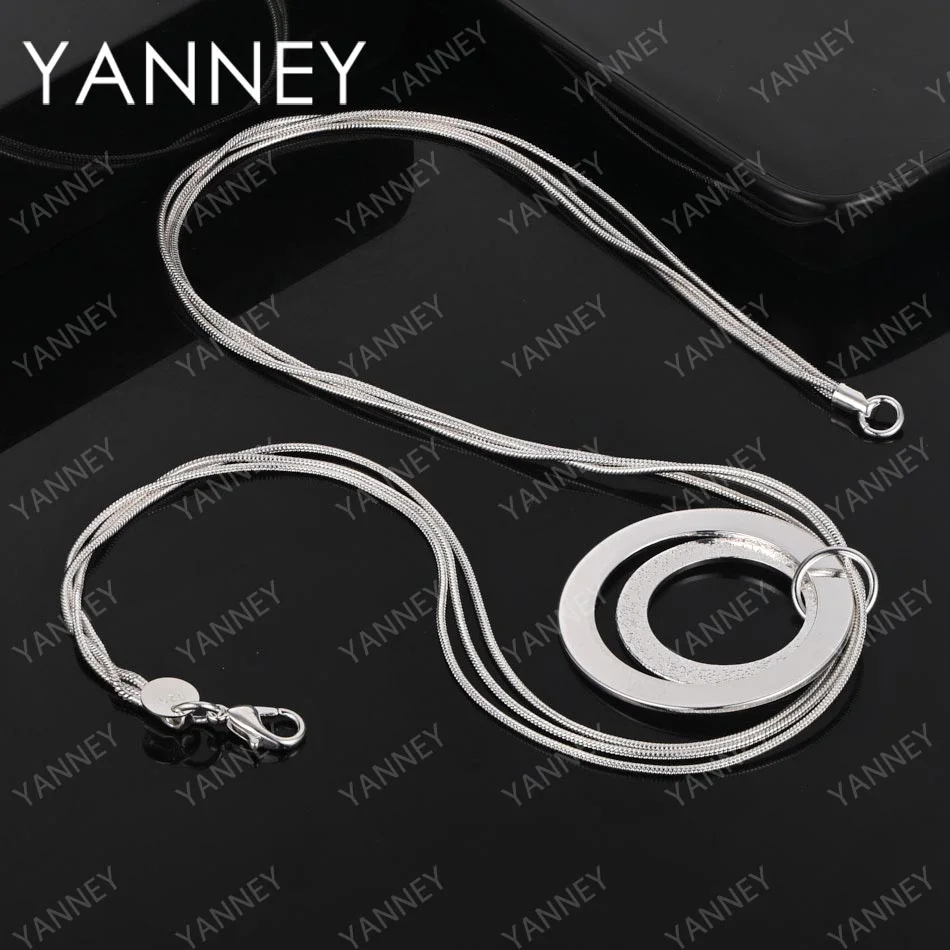 New 925 Sterling Silver 18 Inches Frosted Round Necklace Women Men Fashion Charm Wedding Party Favors Jewelry