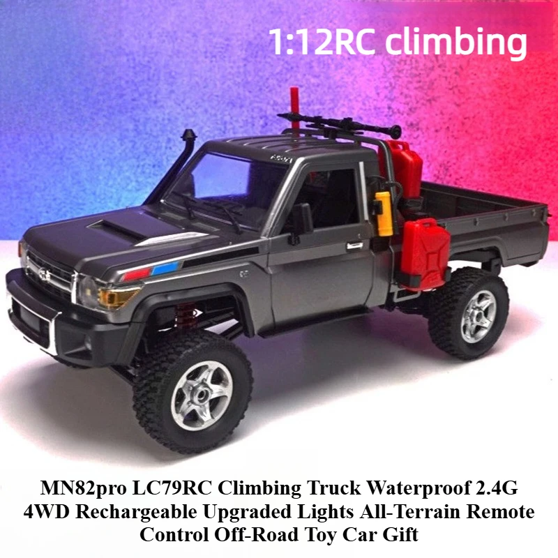 MN82pro LC79RC Climbing Truck Waterproof 2.4G 4WD Rechargeable Upgraded Lights All-Terrain Remote Control Off Road Toy Car Gift