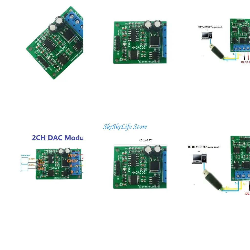 

E65E Compact N4DAC02 DC12V 2 канала преобразователя напряжения канала для удаленного мониторинга