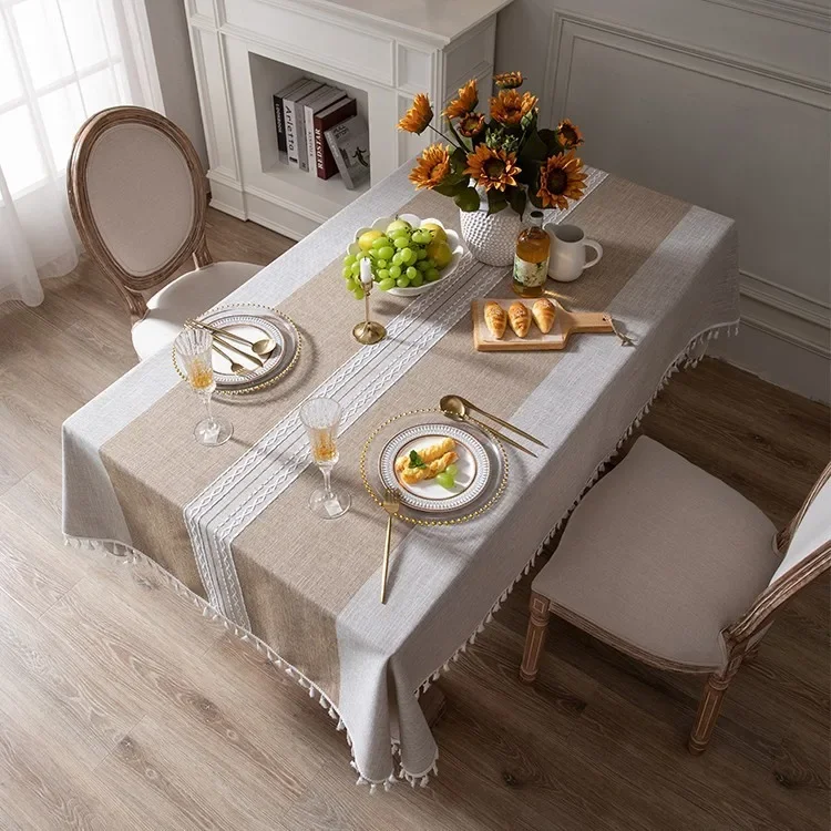 

2024 Simple, high-end, light luxury rectangular household dining table cloth, tea table tablecloth