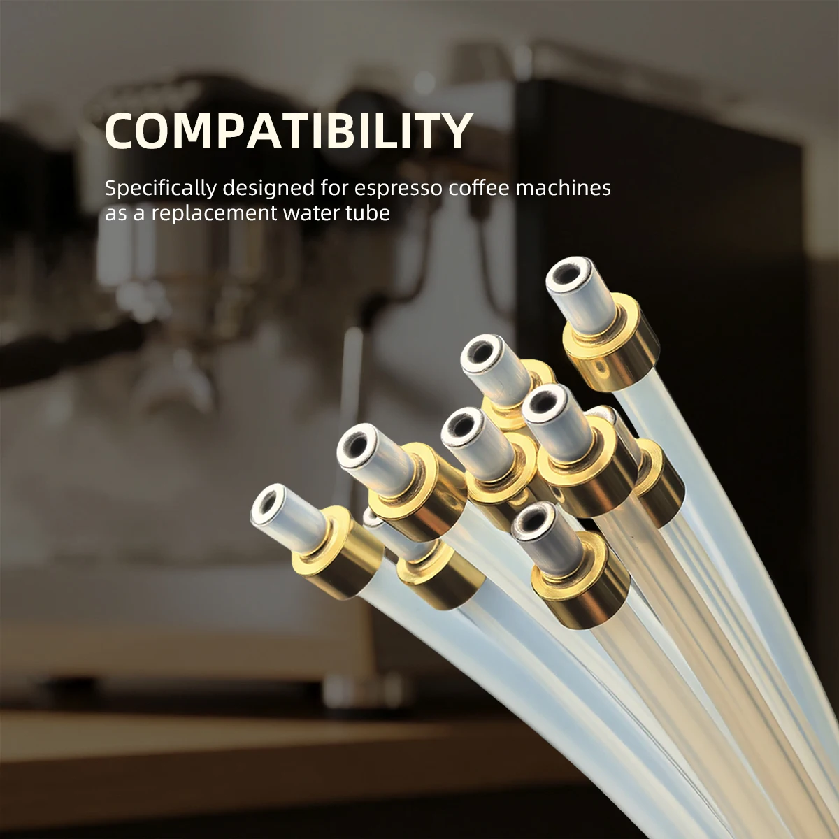2x4mm Hose 150/200/300/400/500mm Length Tube High-Temperature Resistant Tube Replacement for Coffee Machines image 2