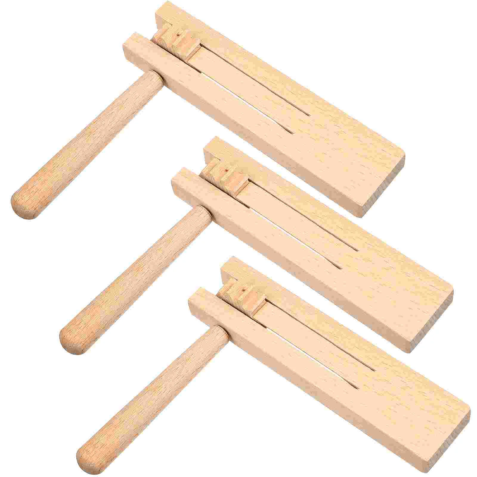 3 Pcs Orff Instrument Rotating Ratchet Hand Musical Instruments Wood Toys Desktop Percussion Noise Maker Matraca Children's