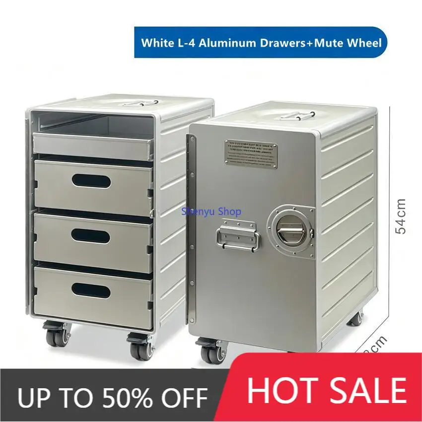 Metal Drawer Type Aviation Storage Box Simple Modern Organizer Cabinet Boxes Wheel Removable Living Room Household Storage Box