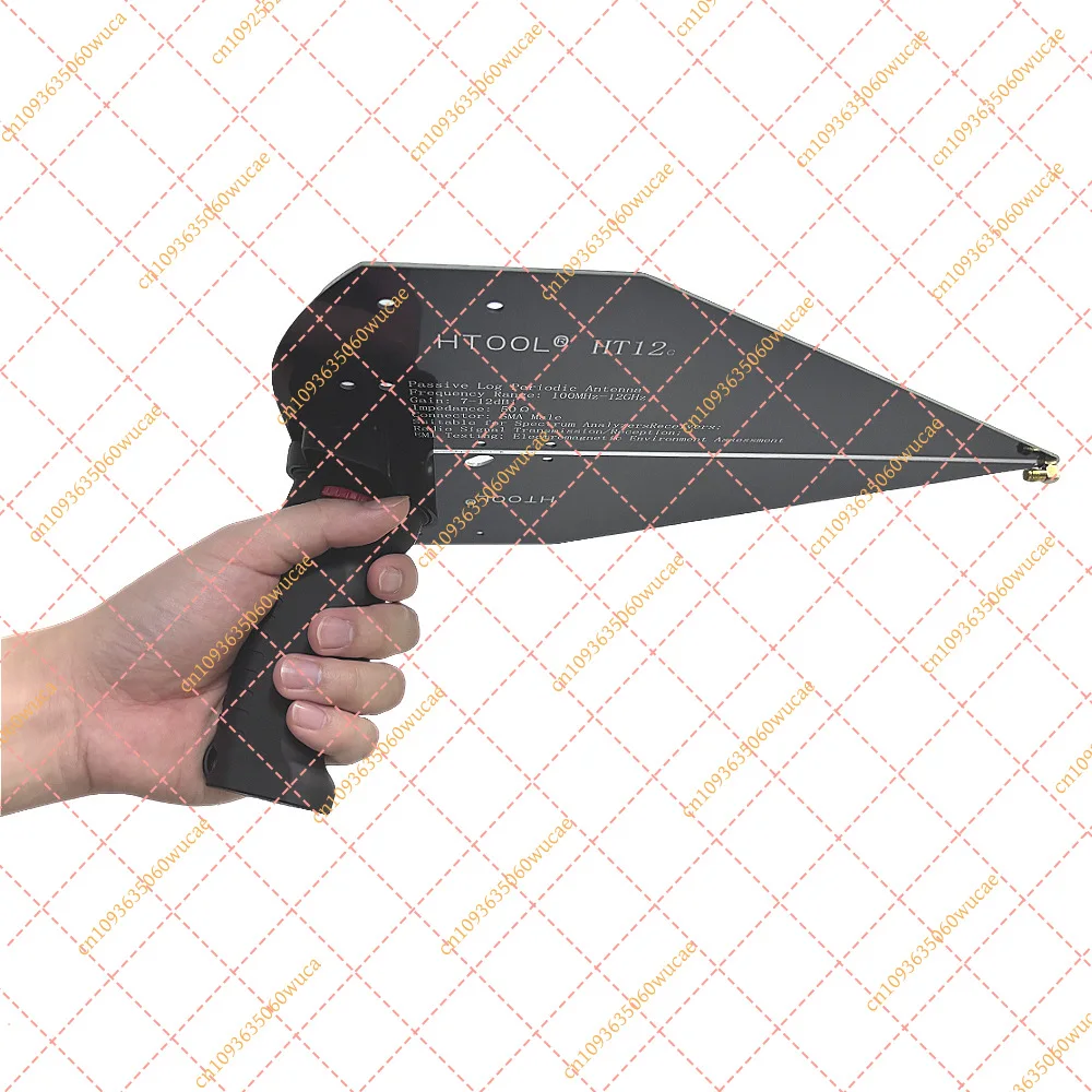 HTOOL HT12 Handheld Log-Periodic Directional Antenna (0.1-12GHz) | High-Gain 7-12dBi with Built-in Handle
