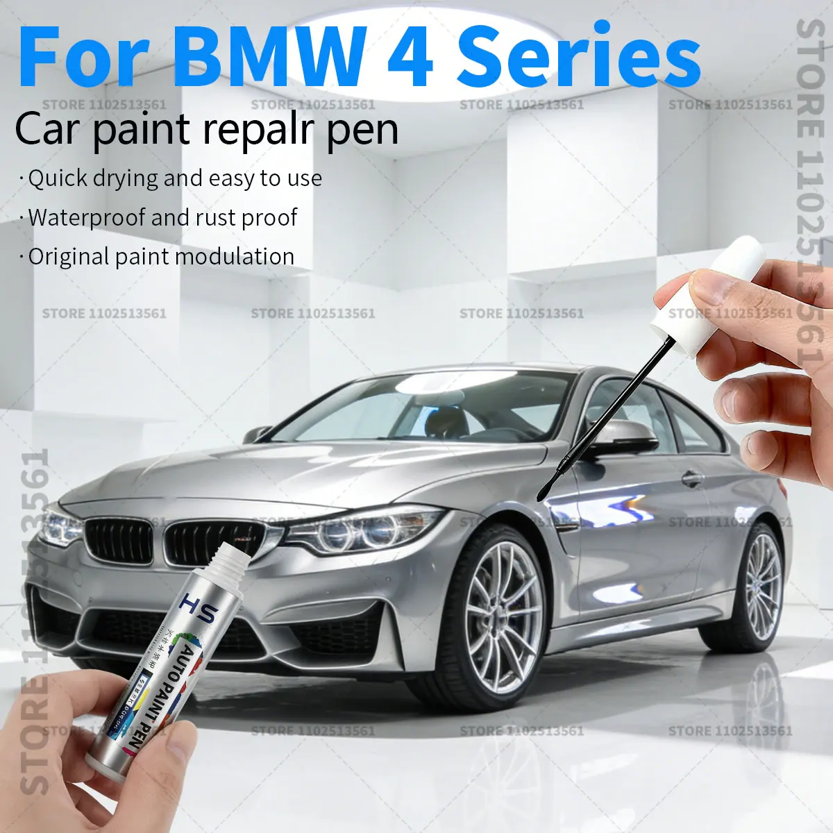 

Ручка-корректор для ремонта автомобильной краски, средство для удаления царапин, аксессуары для авто DIY, оранжевый, белый 300, A96, черный, коричневый B53, синий, для BMW 4 серии