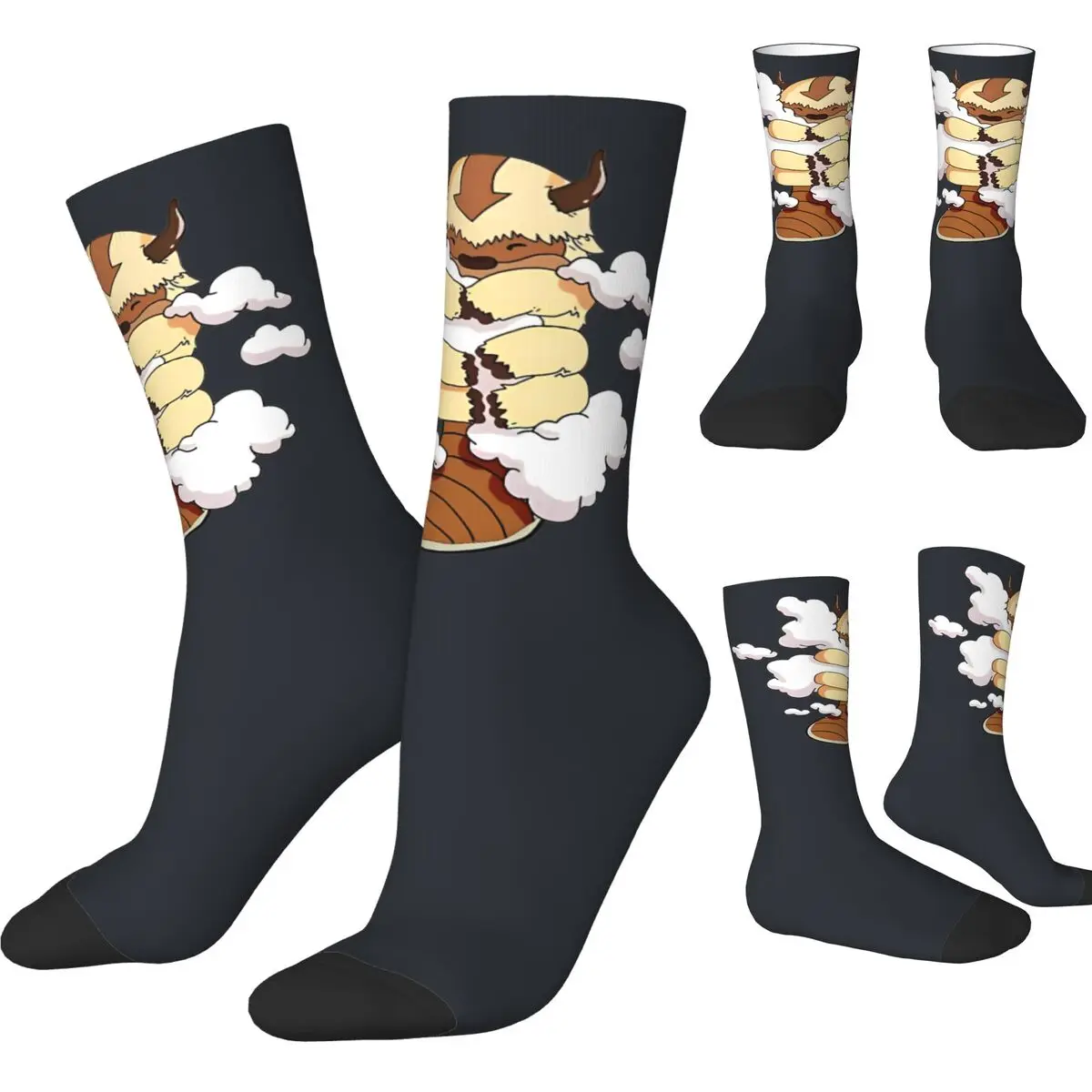 Appa-Chaussettes Antidérapantes avec Nuages pour Couple, Bas Doux, Sports de Plein Air, Design Moyen, Mode Hiver