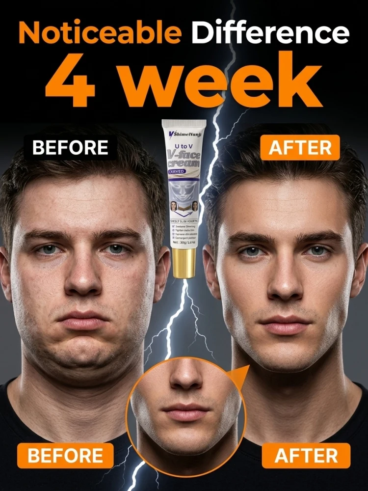 Jawline Refining V Facial Cream, Hydrating Skin Care Cream with Plant Extracts, Tighten Loose Skin Appearance, Moisturize, Soothe & Improve Face Contour Look