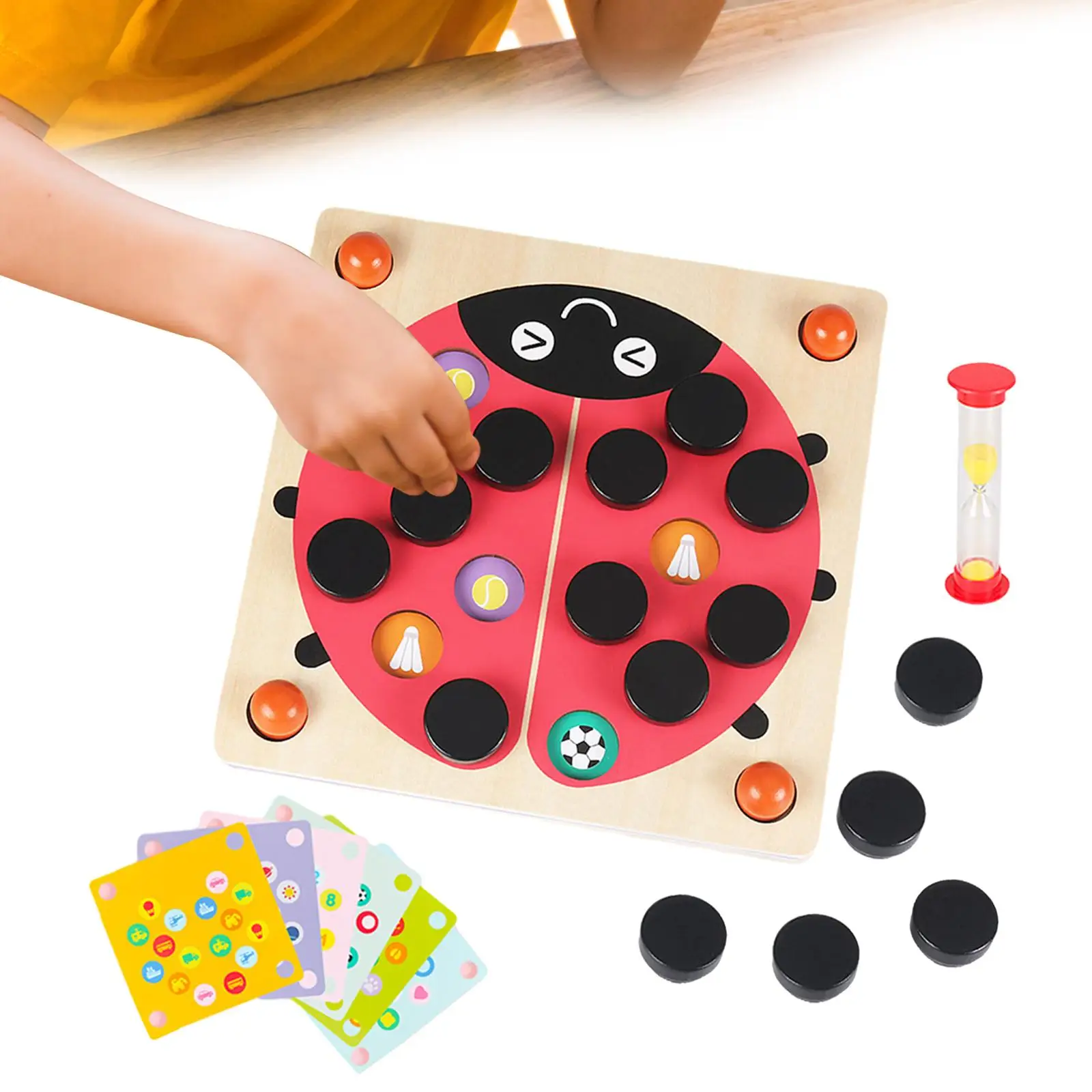 Beetle Memory Game Sensory Toy Party Game Wooden Memory Chess Game Board Game for Kids Preschool Toddlers Preschoolers Children