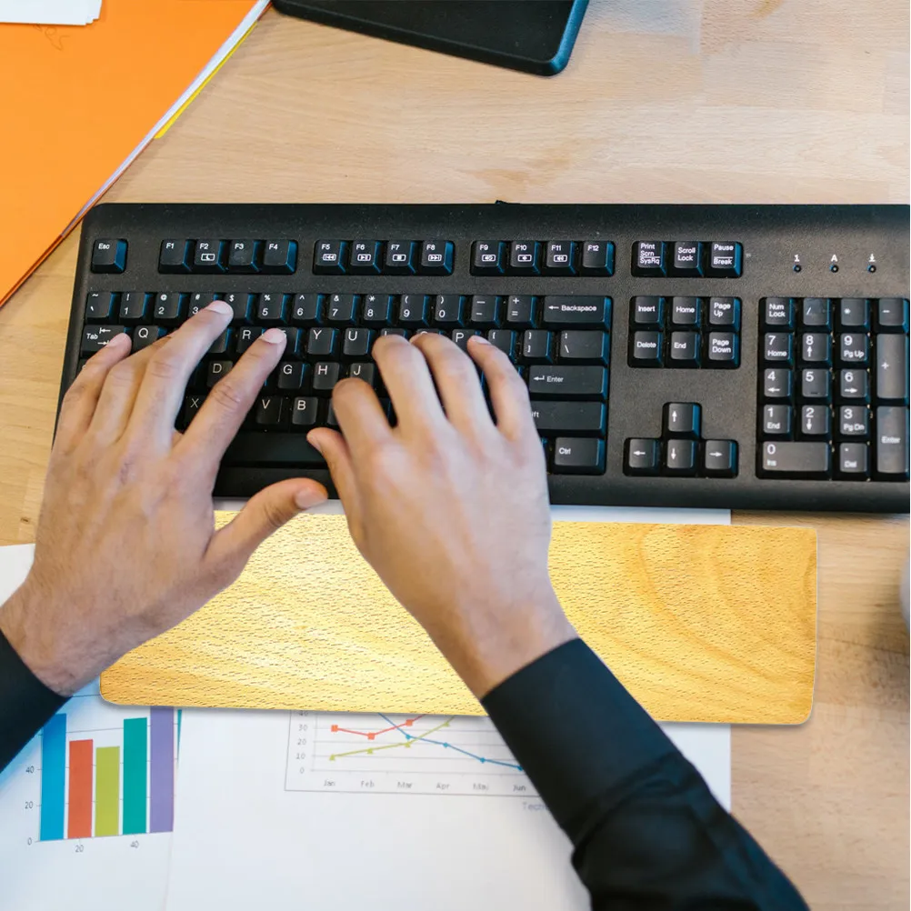 

Wooden Keyboard Wrist Rest Support Ergonomic Pain Relief Tool for Typing Gaming Office Computer Use Keyboard Wrist Rest