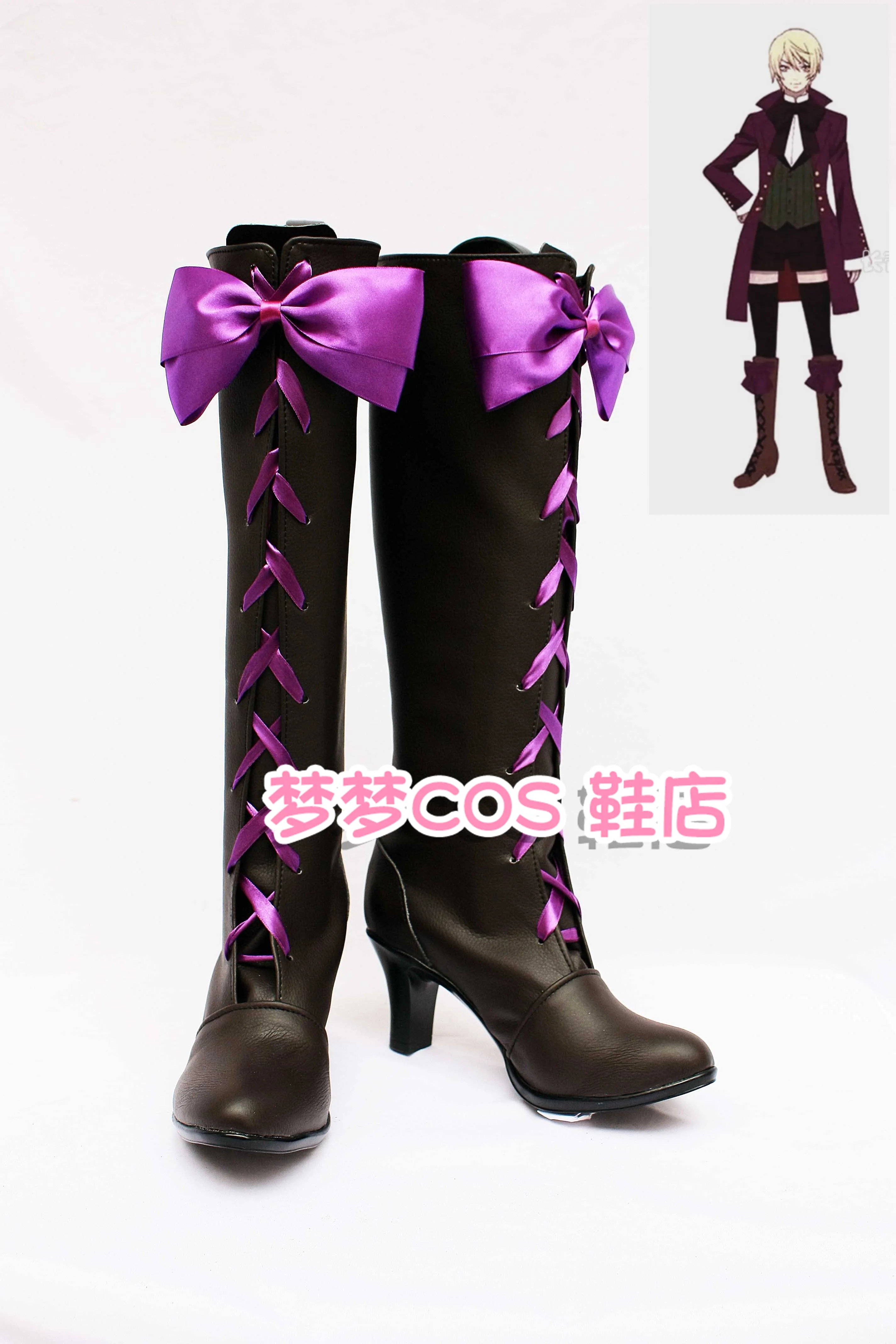 

Черный дворецкий II Kuroshitsuji Alois Trancy, обувь для косплея, ботинки в стиле аниме, ролевые сапоги для Хэллоуина, карнавала и вечеринки