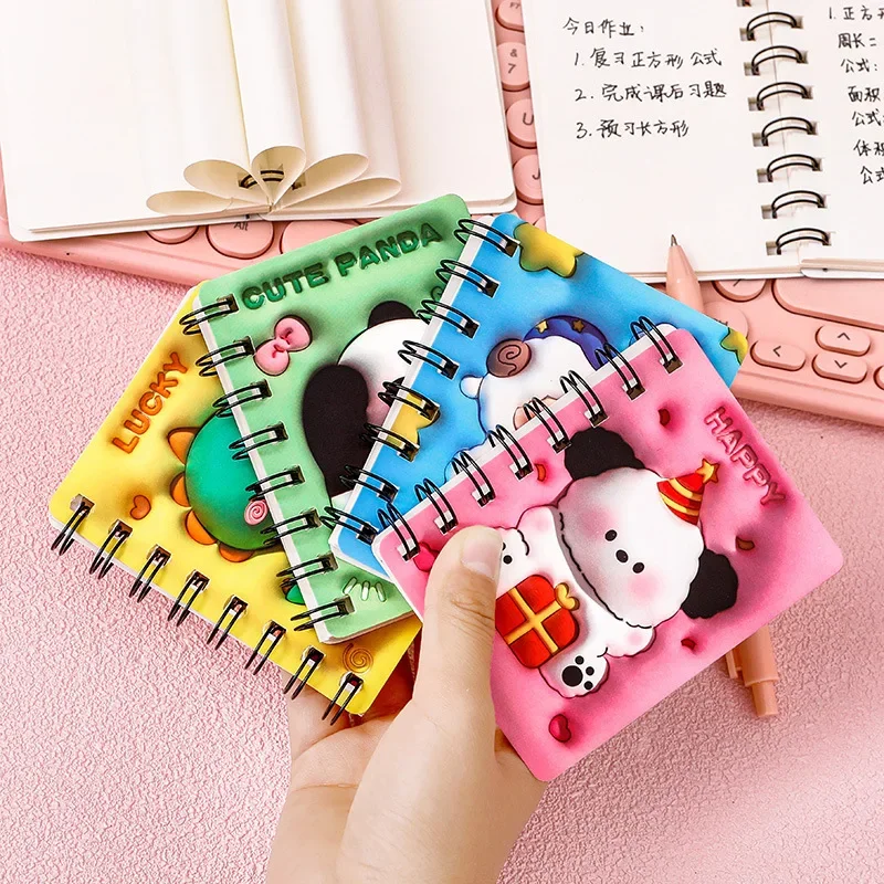 Kawaii Cartoon Cute 3D Stereoscopic Coil Notebook for Students 80 Page Blank Paper A7 Mini Pocket Journal School Office Supplies